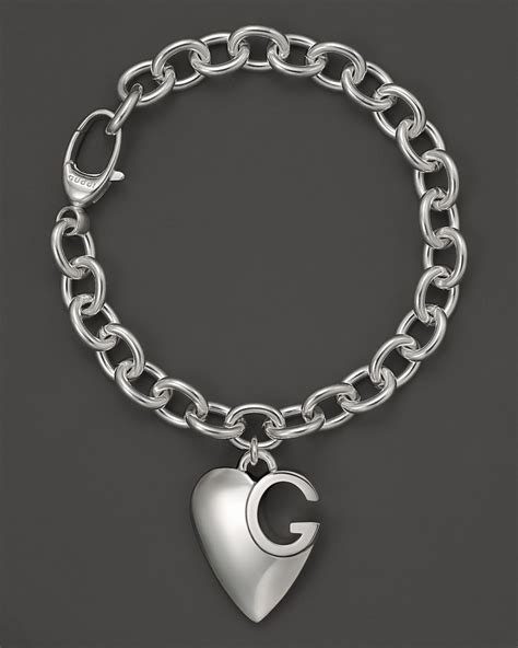 gucci charm bracelet in silver.